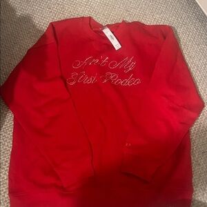 PINK Victoria's Secret Red Crew Neck Sweater